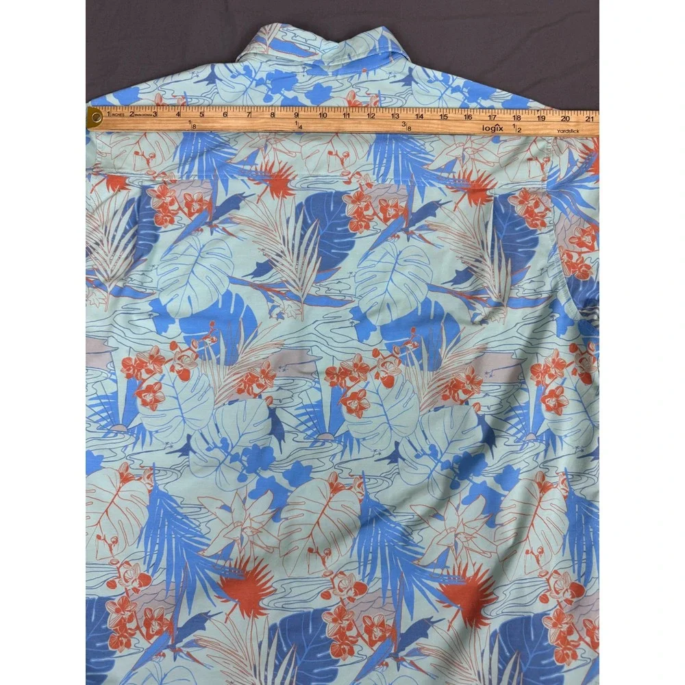 Lot of 2 Huk Fishing Shirts Mens Large Short Sleeve Button Down Floral Tropical - Picture 6 of 16